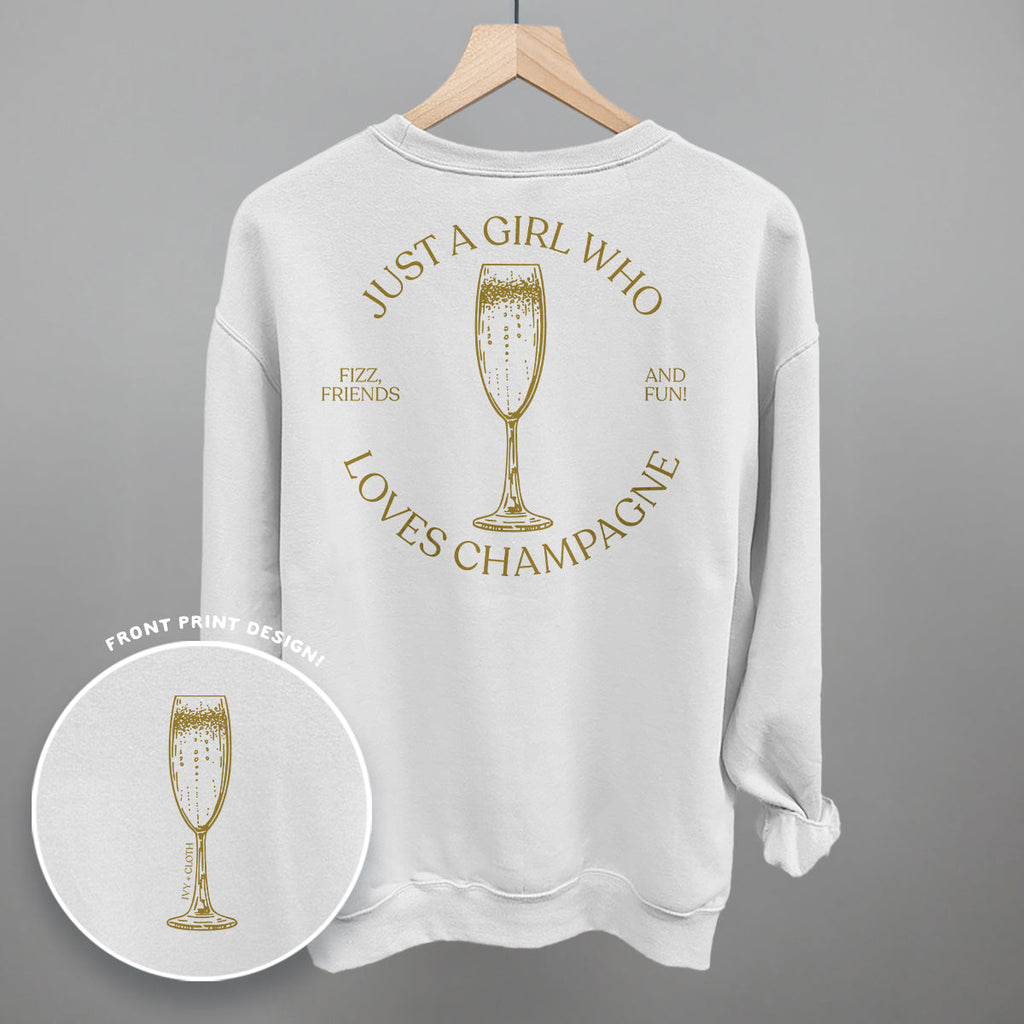 Just A Girl Who Loves Champagne (Back Print) T-Shirts, Hoodie, Sweatshirt | CiraTrend.com (Image 4)