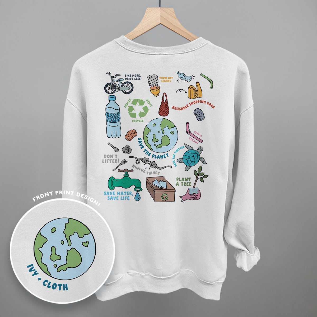 Save The Planet Doodles (Back Print) T-Shirts, Hoodie, Sweatshirt | CiraTrend.com (Image 5)