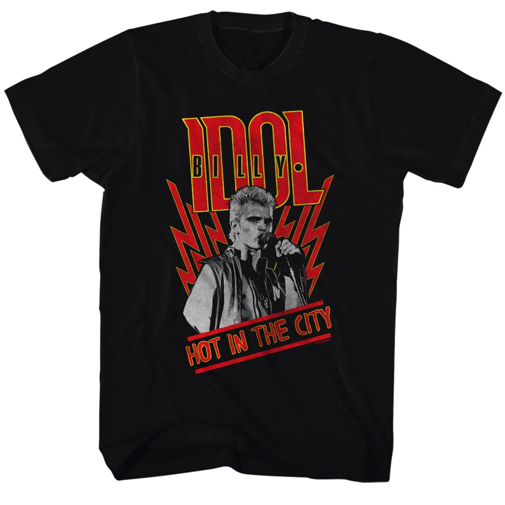 Billy Idol Mens S/S T-Shirt - Hot In The City - Solid Black Hoodie, Sweatshirt | CiraTrend.com