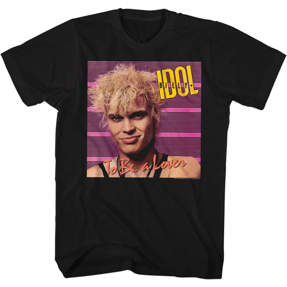 Billy Idol Mens S/S T-Shirt - Bealover - Solid Black Hoodie, Sweatshirt | CiraTrend.com