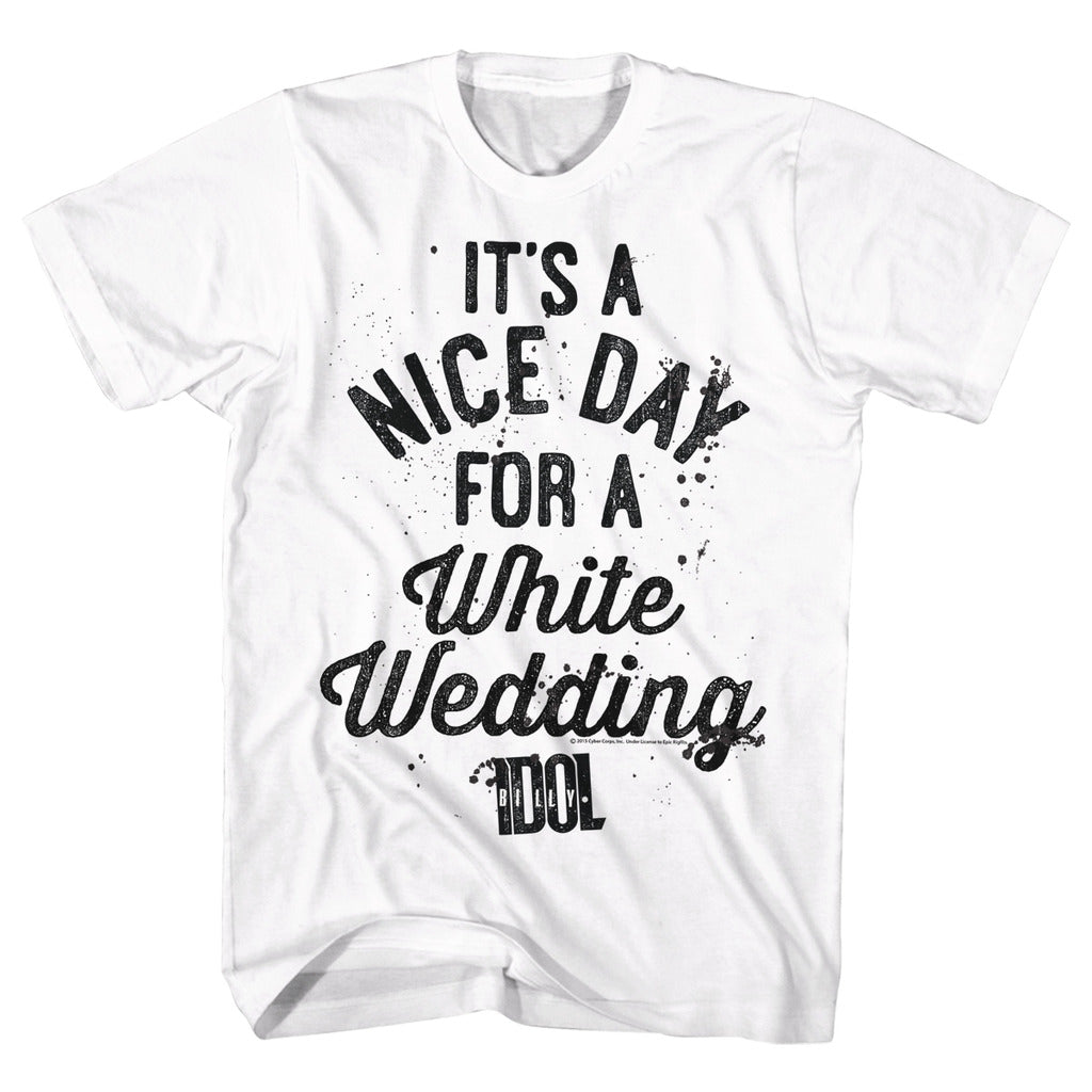 Billy Idol Mens S/S T-Shirt - Nice Day - Solid White Hoodie, Sweatshirt | CiraTrend.com