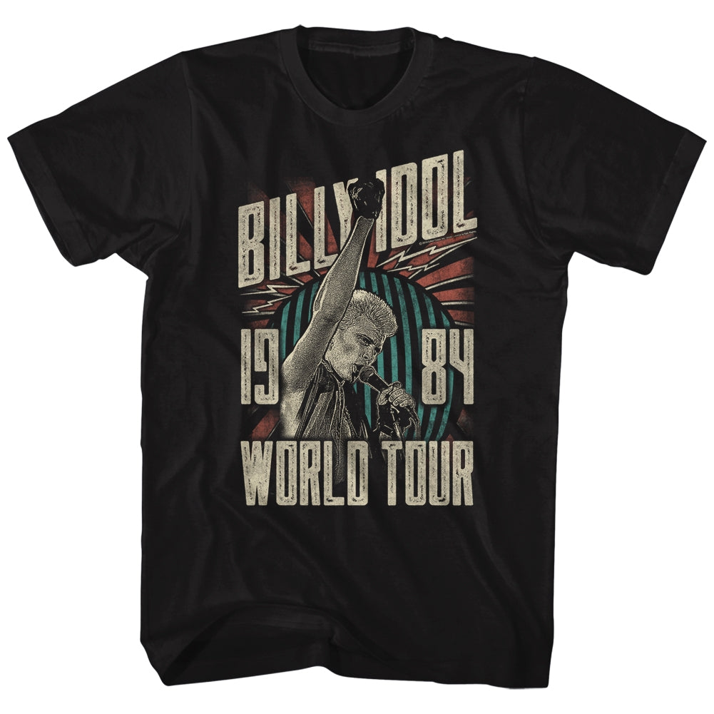 Billy Idol Mens S/S T-Shirt - World Tour - Solid Black Hoodie, Sweatshirt | CiraTrend.com
