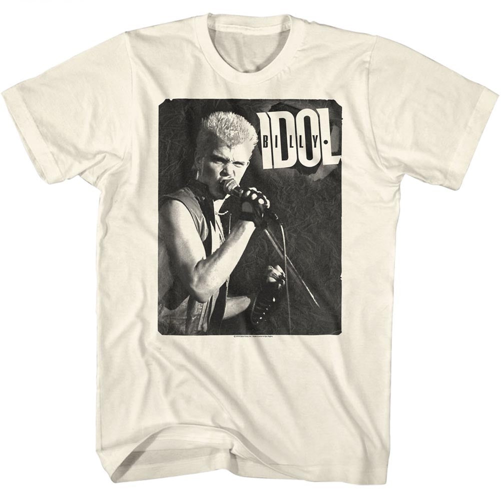 Billy Idol Mens S/S T-Shirt - One Color Idol - Solid Natural Hoodie, Sweatshirt | CiraTrend.com