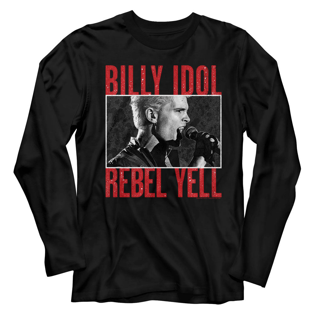 Billy Idol Mens L/S T-Shirt - Rebel Yell - Solid Black Hoodie, Sweatshirt | CiraTrend.com