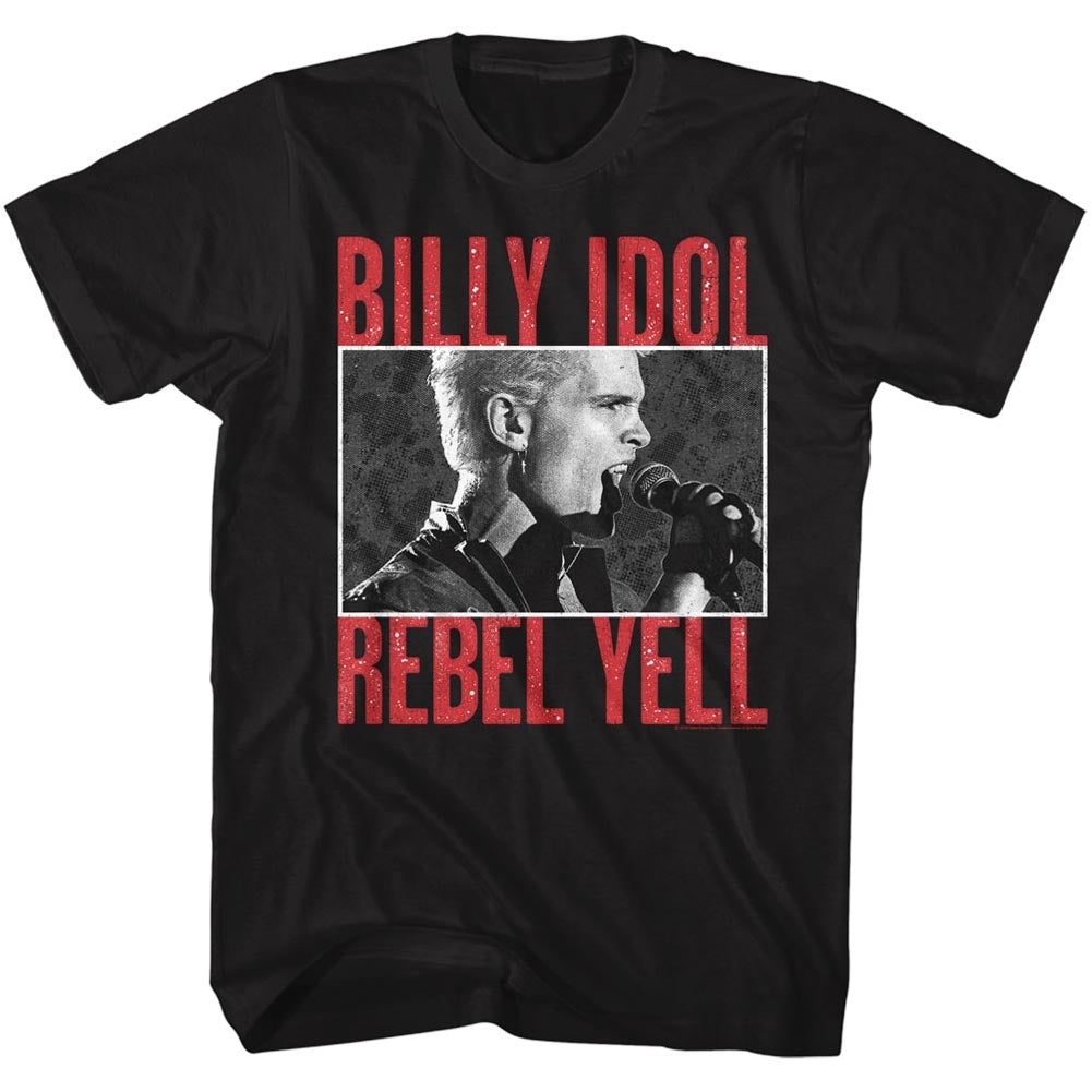 Billy Idol Mens S/S T-Shirt - Rebelyell - Solid Black Hoodie, Sweatshirt | CiraTrend.com