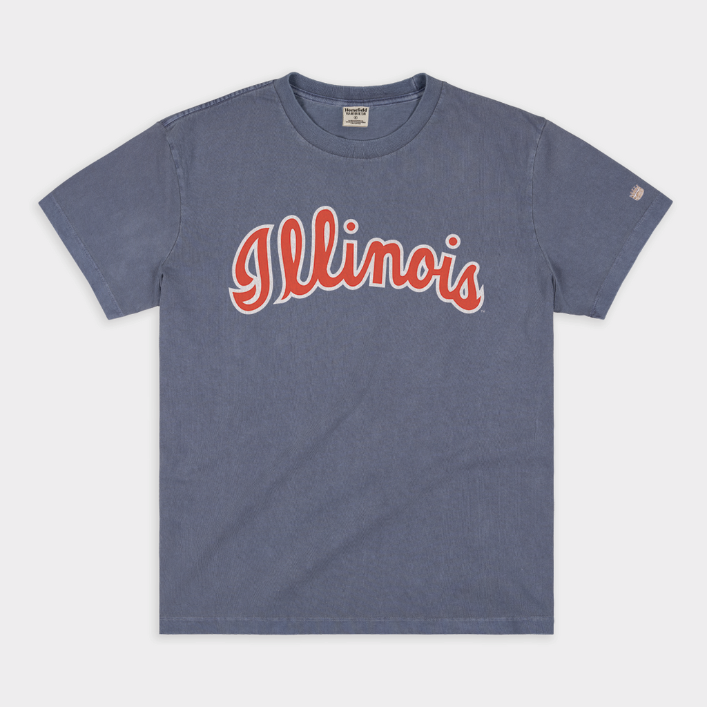 1970s Illinois Basketball Script Vintage Heavyweight Tee Style001
