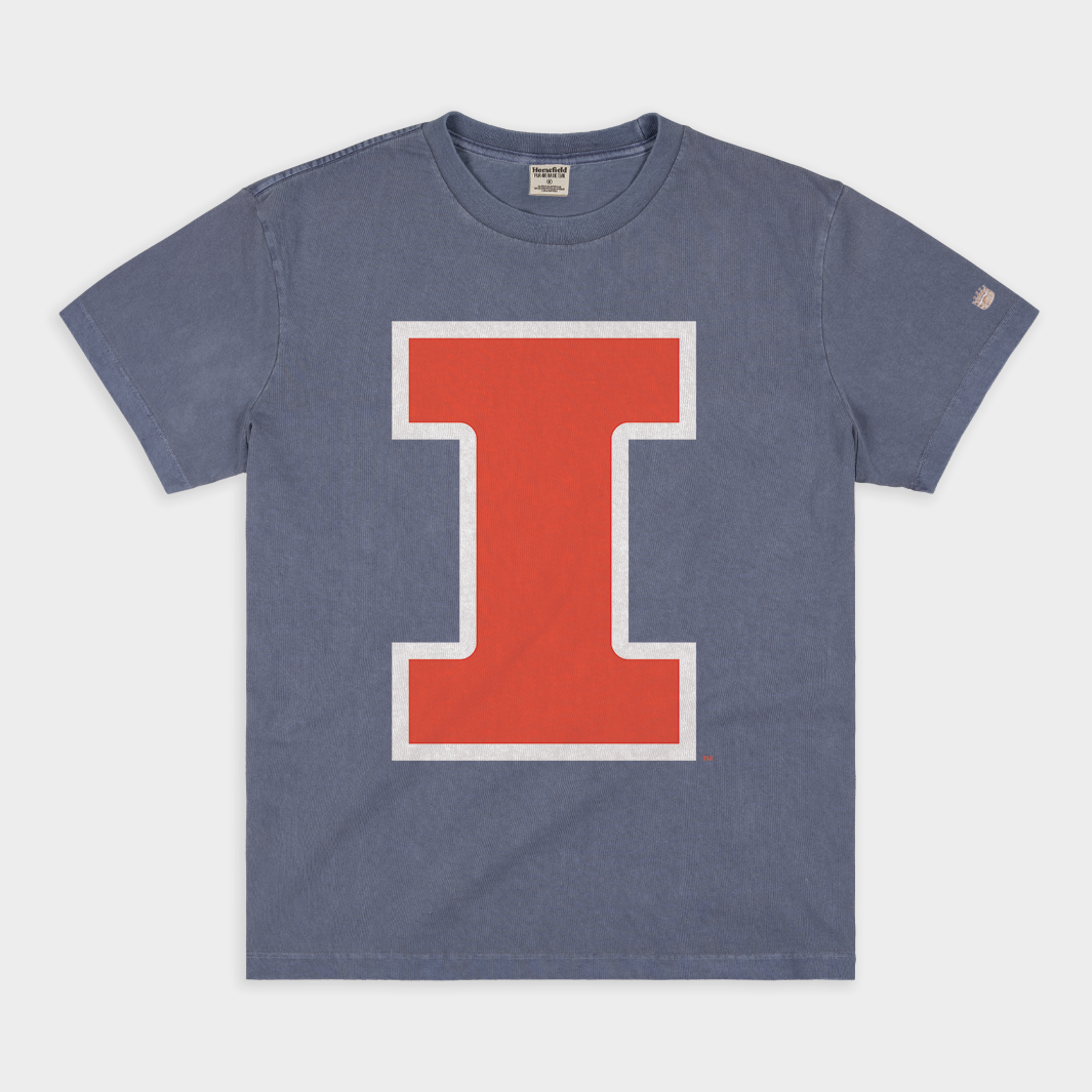 University of Illinois Block I Logo Vintage Heavyweight Tee