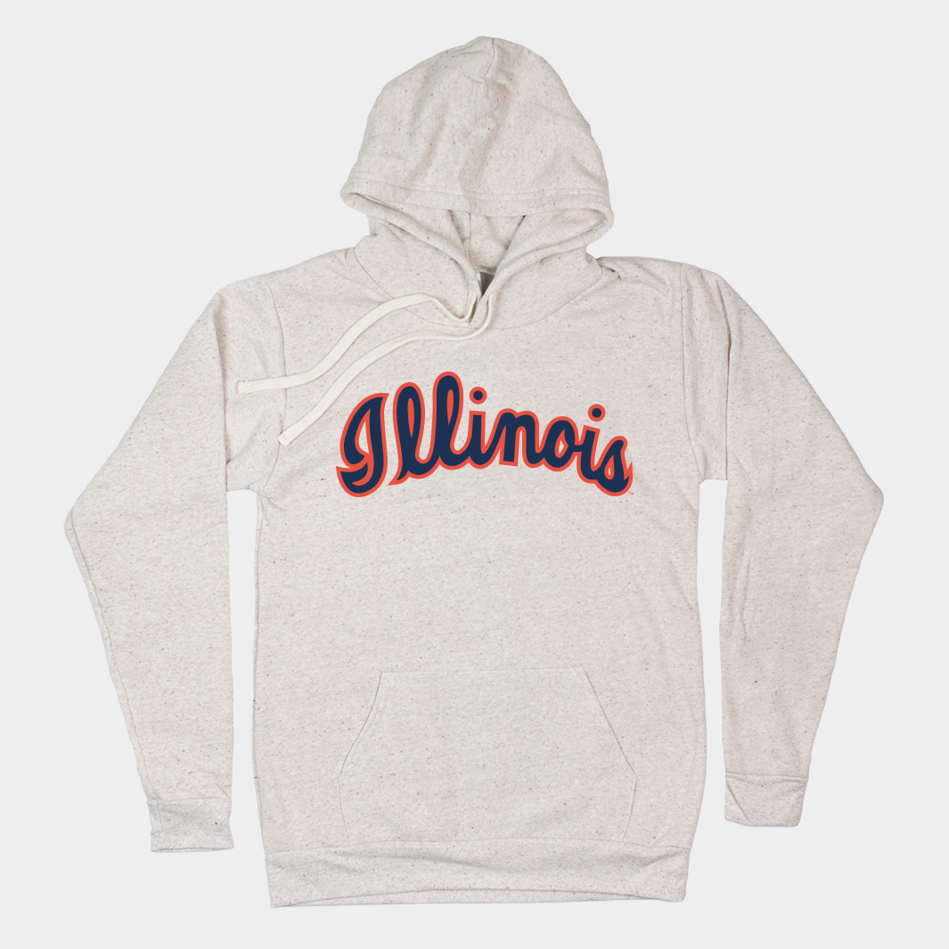 Retro 1970s Illinois Basketball Script Hoodie Style001