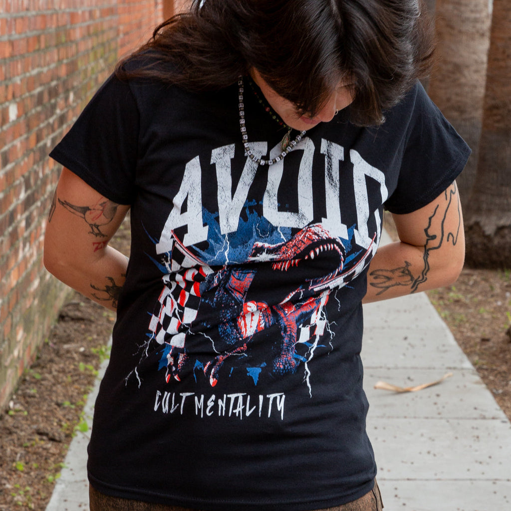 AVOID - Dino Black Tee