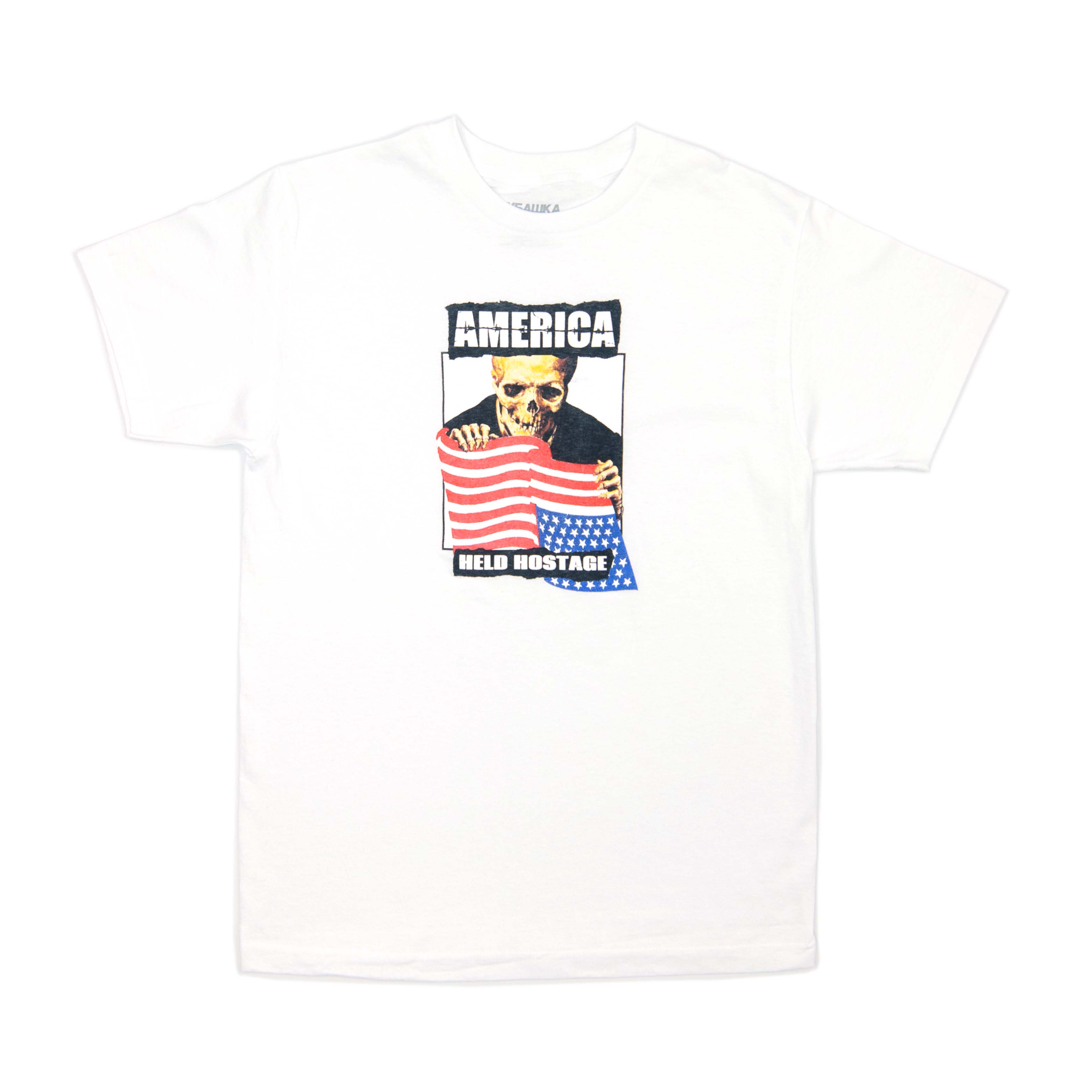 AMERICA HELD HOSTAGE T-SHIRT WHITE (REJECT BIN) Hoodie, Sweatshirt | CiraTrend.com (Image 1)