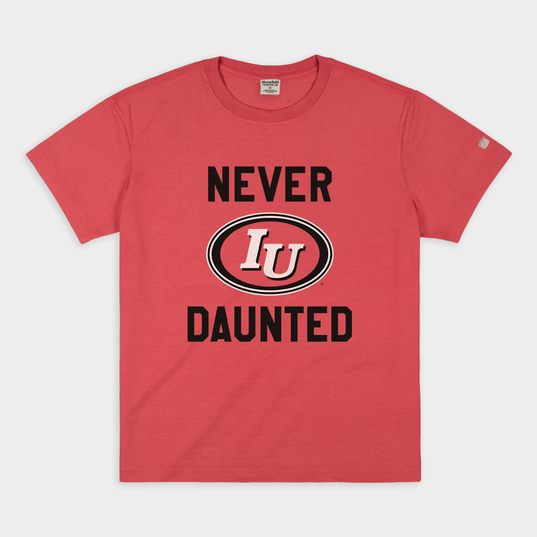 Never Daunted Vintage IU Oval Logo Vintage Heavyweight Tee Style001