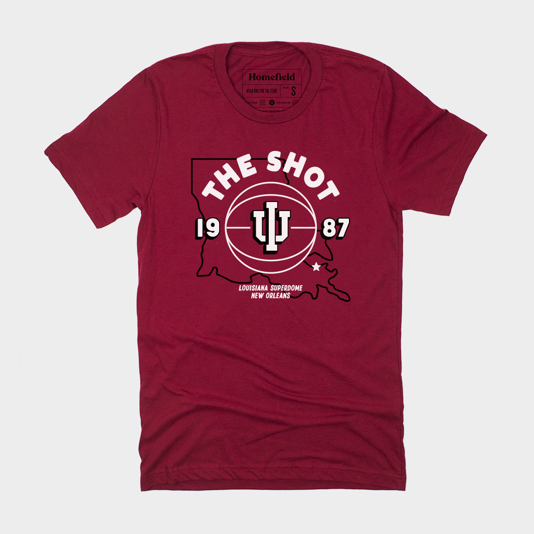 1987 Vintage IU Basketball National Champs Tee Style001