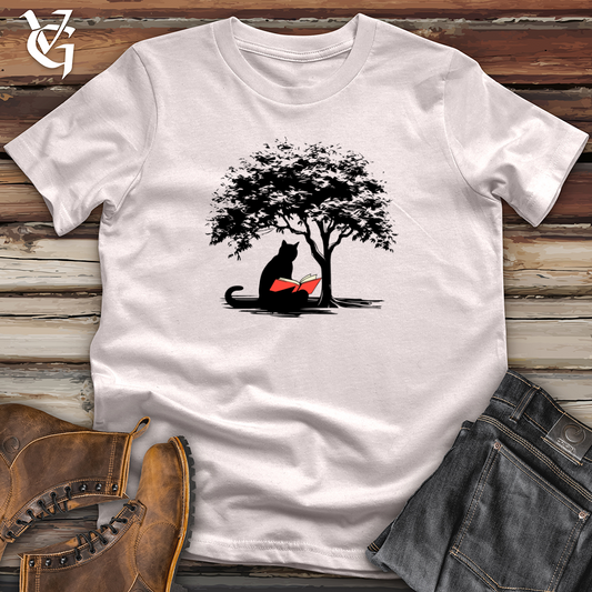 Retro Tree Reading Black Cat Softstyle Tee