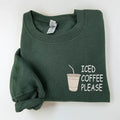 Iced Coffee Please Embroidered Sweatshirt, Latte Lover Iced Coffee Crewneck, Fall Coffee Sweatshirt, Coffee Season...