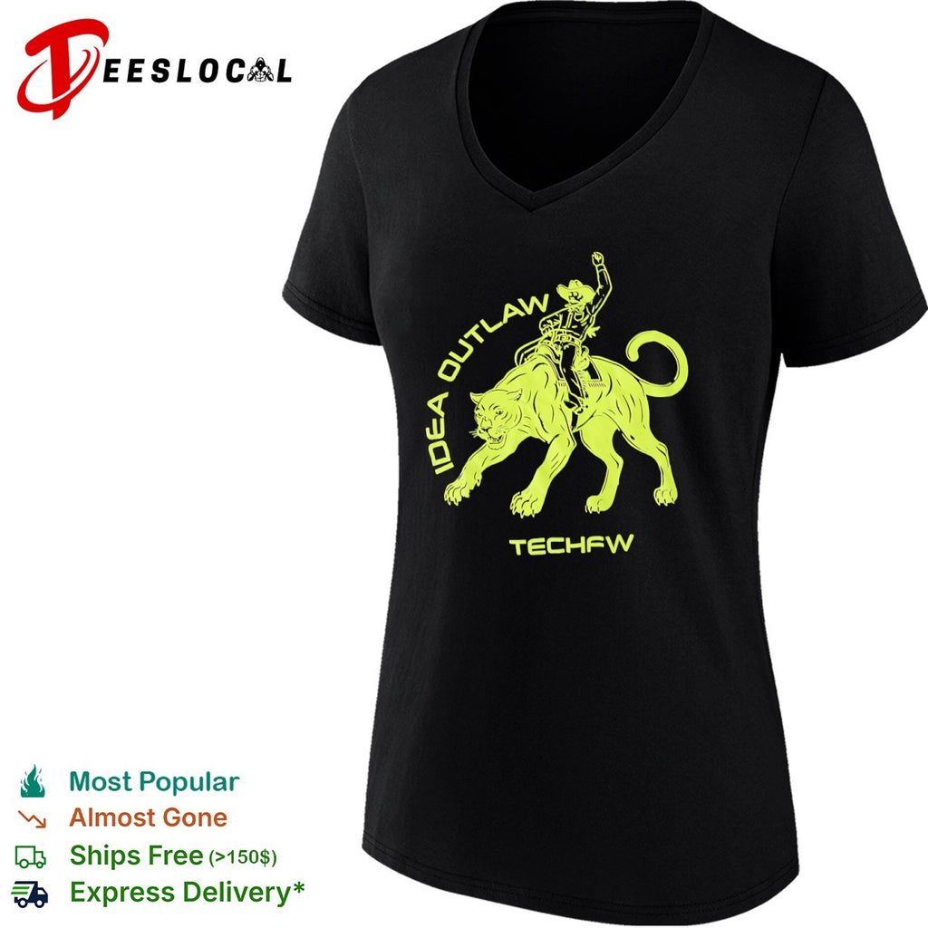 Idea Outlaw Techfw panther cowboy shirt