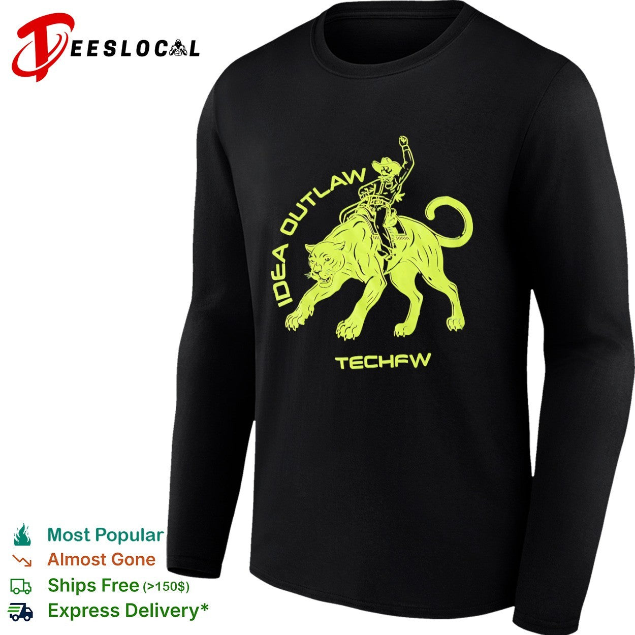 Idea Outlaw Techfw panther cowboy shirt