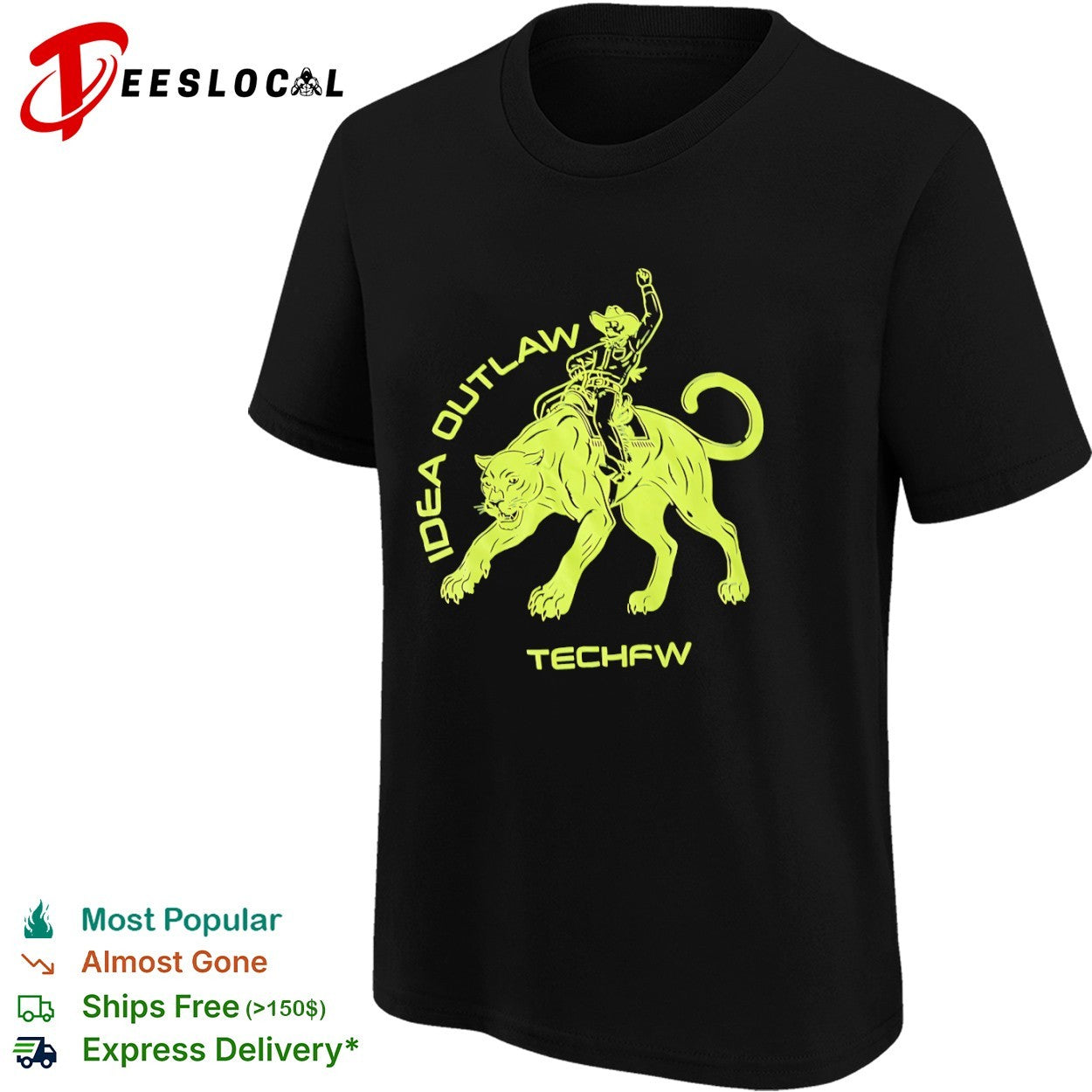 Idea Outlaw Techfw panther cowboy shirt