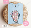 Illinois Gildan T-shirt, Cute Illinois State Shirt, Illinois Floral Bow Tee Hoodie, Sweatshirt | CiraTrend.com