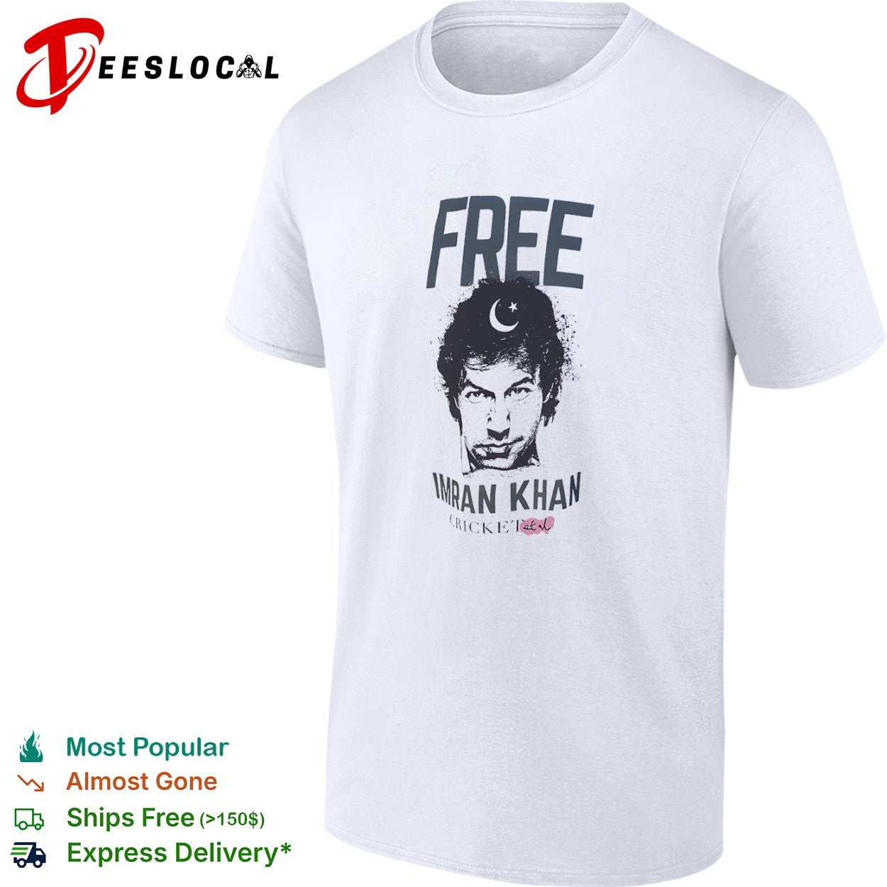 Imran Khan Free Pakistan cricket politician photo shirt