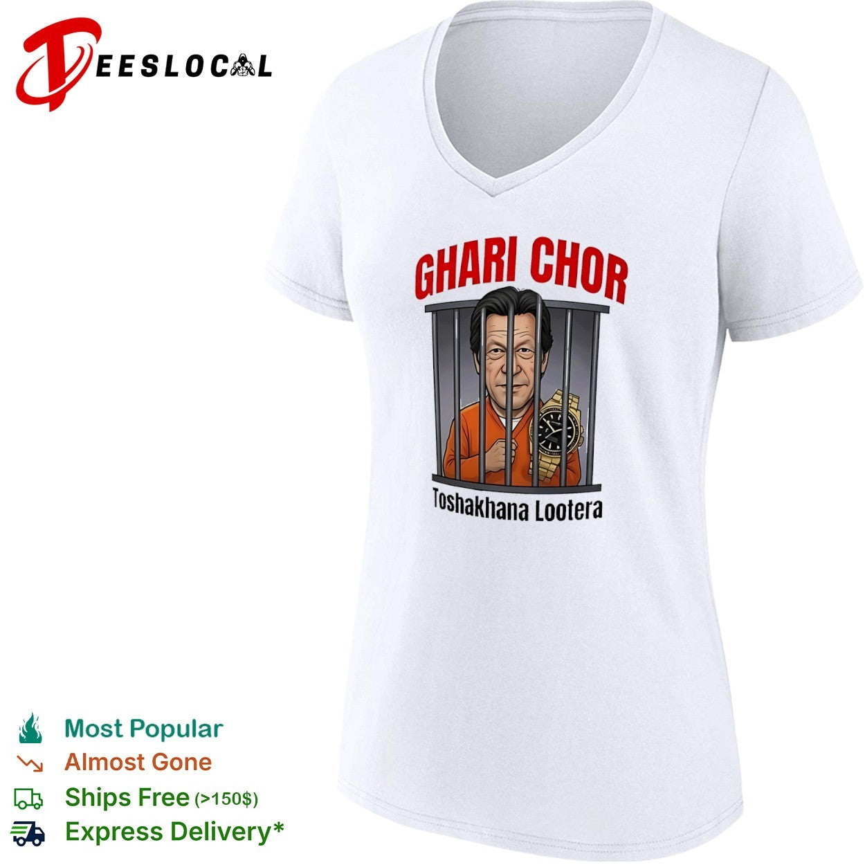 Imran Khan Ghari Chor Toshakhana Lootera Caricature Jail Political Satire shirt