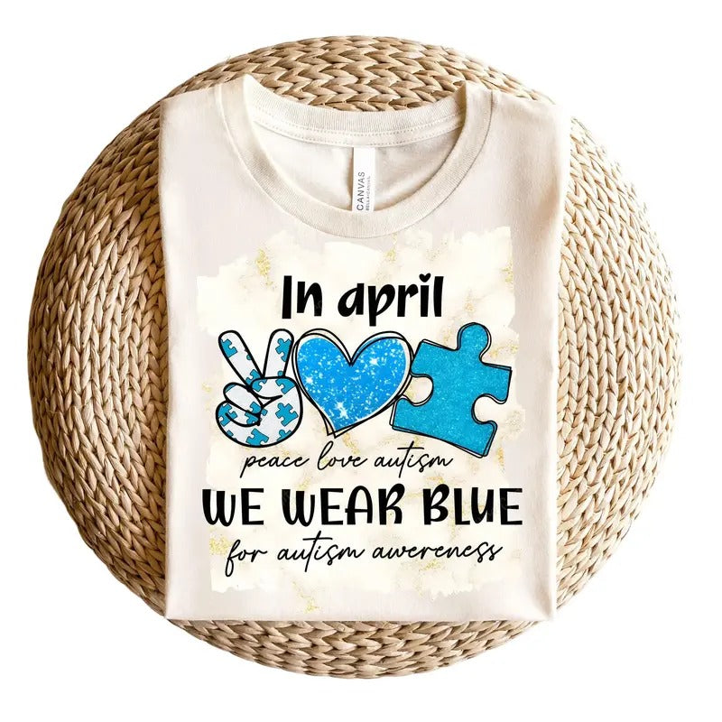 In April We Wear Blue | Womenswear T-Shirt Top Underwear Hoodie, Sweatshirt | CiraTrend.com