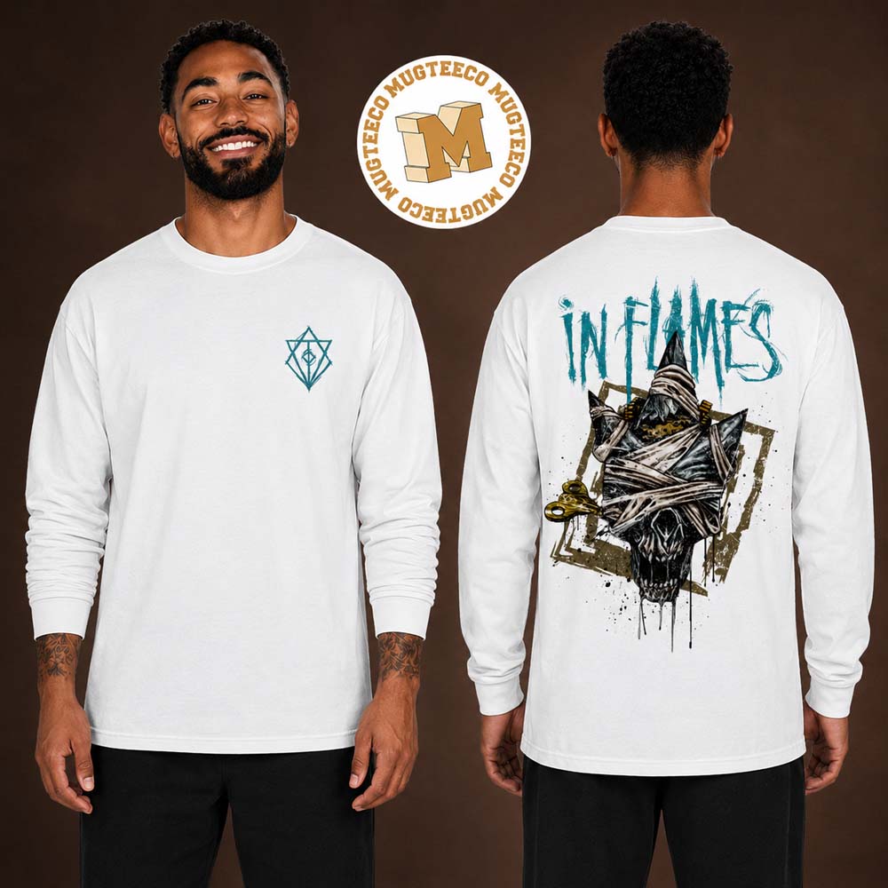 In Flames European Summer Tour 2026 Merch Clockwork Skull Long Slevee Shirt