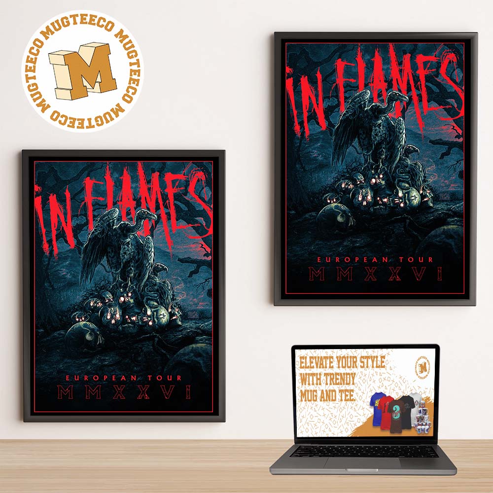 In Flames European Summer Tour 2026 Merch Home Decor Poster Canvas