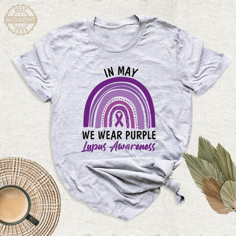 In May We Wear Purple Lupus Awareness Shirt Lupus Support Squad Tshirt Lupus Survivor Outfit We Wear Purple Ribbon Lupus...