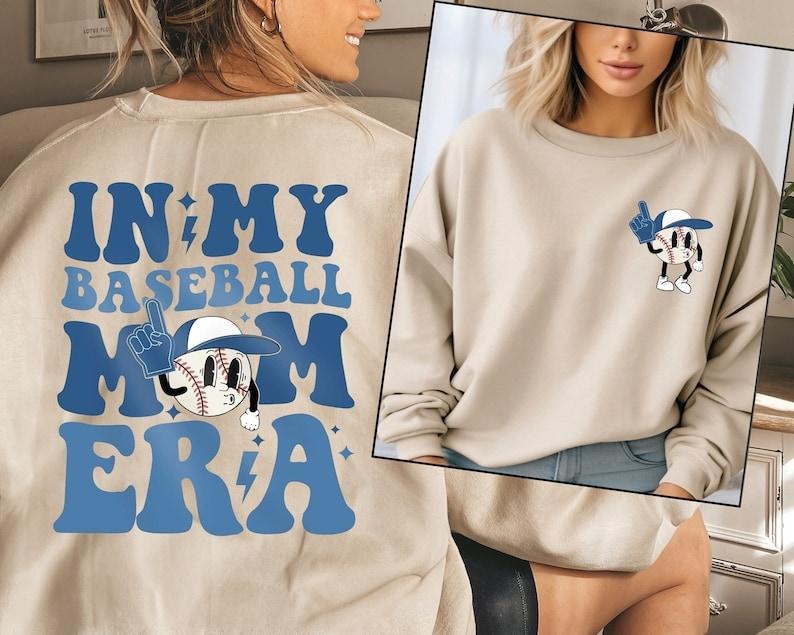 In My Baseball Mom Era Sweatshirt, Baseball Mama Crewneck, Sports Mom Gifts, Game Day Sweatshirt, Baseball Mom Sweat,...