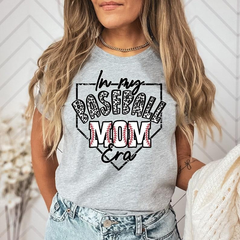 In My Baseball Mom Era Tshirt, Baseball Mom Shirt, Game Day T-Shirt, Mama Shirt, Sports Mom Gifts, Mom Era Shirt, Gift...
