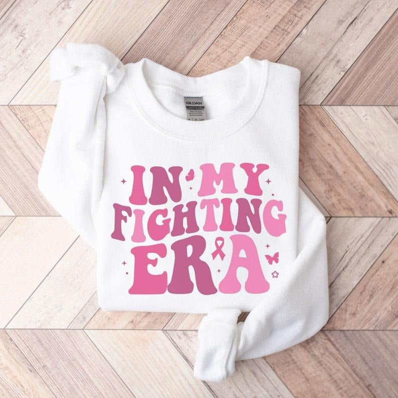 In My Fighting Era Sweatshirt, Breast Cancer Warrior Sweater, Cancer Fighter Sweatshirt, Cancer Warrior, Breast Cancer...