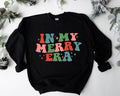 In My Merry Era Sweatshirt, Retro Christmas Sweater, Woman Christmas Hoodie, Trendy Xmas Gift Sweater, Winter Holiday...
