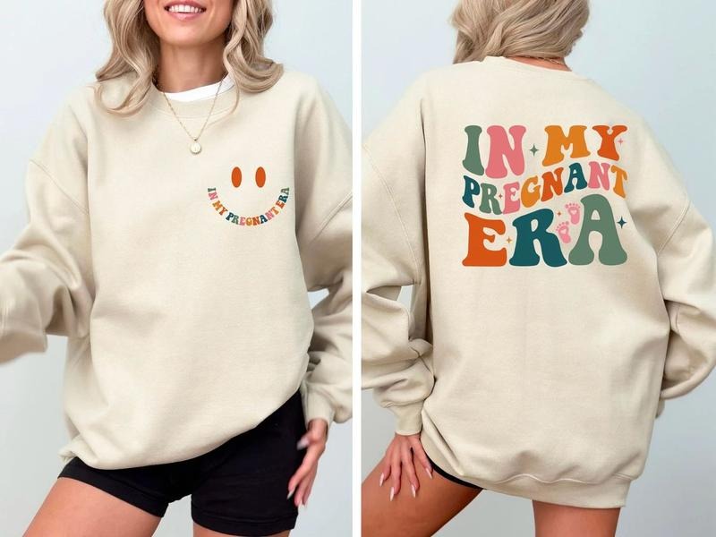In My Pregnant Era Sweatshirt, Pregnancy Shirt, Gift for New Mom, Pregnant Women Tee, Baby Reveal Sweater, Mother's Day...