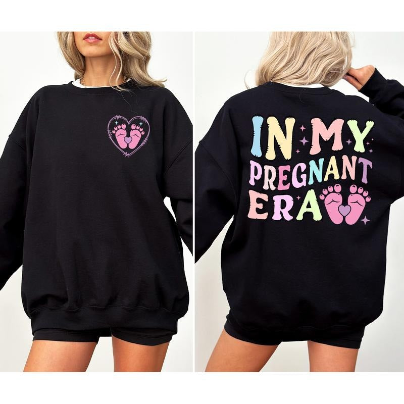 In My Pregnant Era Sweatshirt, Pregnancy Sweatshirt, Gift for New Mom, Pregnant Women Shirt, Baby Reveal Gift, Baby...