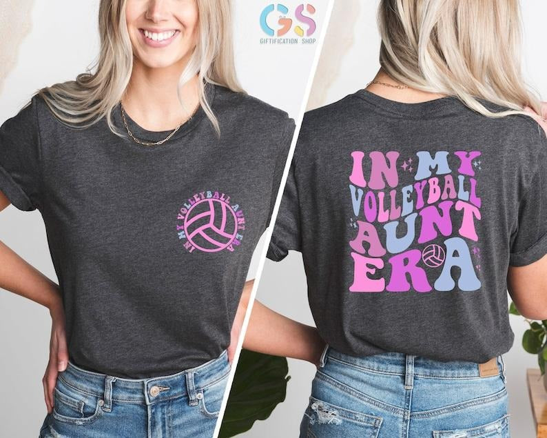 In My Volleyball Aunt Era T-Shirt, Volleyball Aunt Shirt, Volleyball Aunt Era Tee, Game Day Shirt, Volleyball Aunt Shirt,...