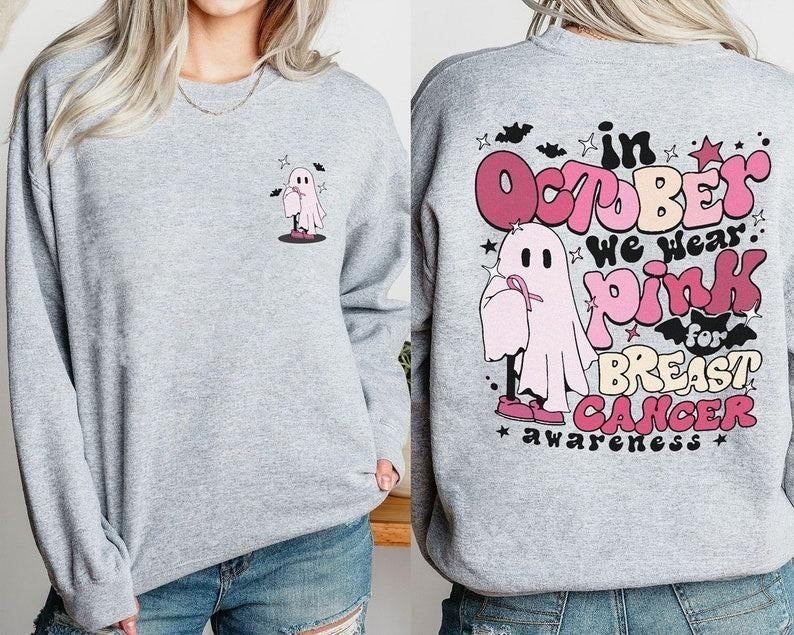 In October We Wear Pink Shirt, Breast Cancer Shirt, Breast Cancer Awareness, Cancer Support Shirt, Breast Cancer Month,...