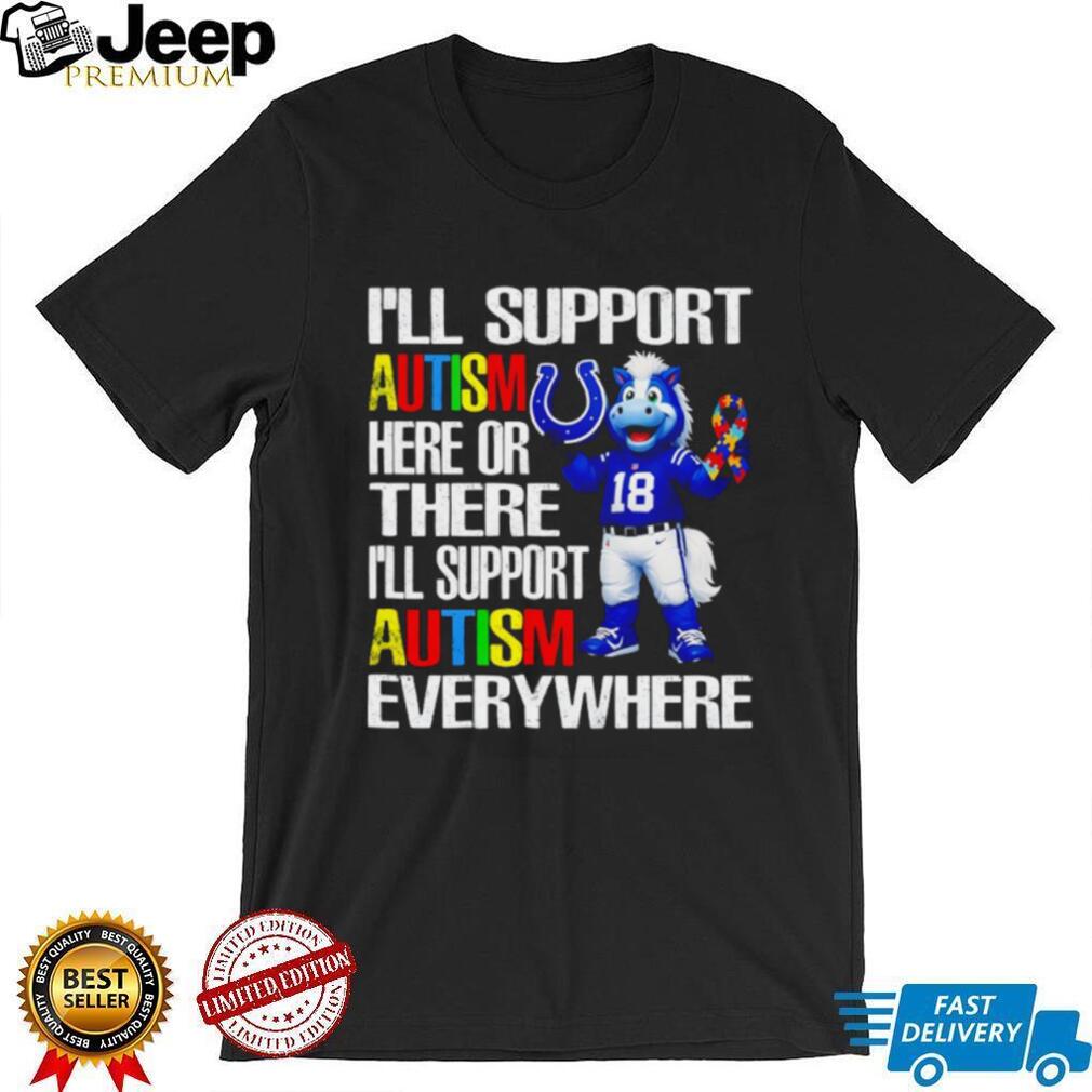Indianapolis Colts Blue Mascot Autism Awareness Support T Shirt