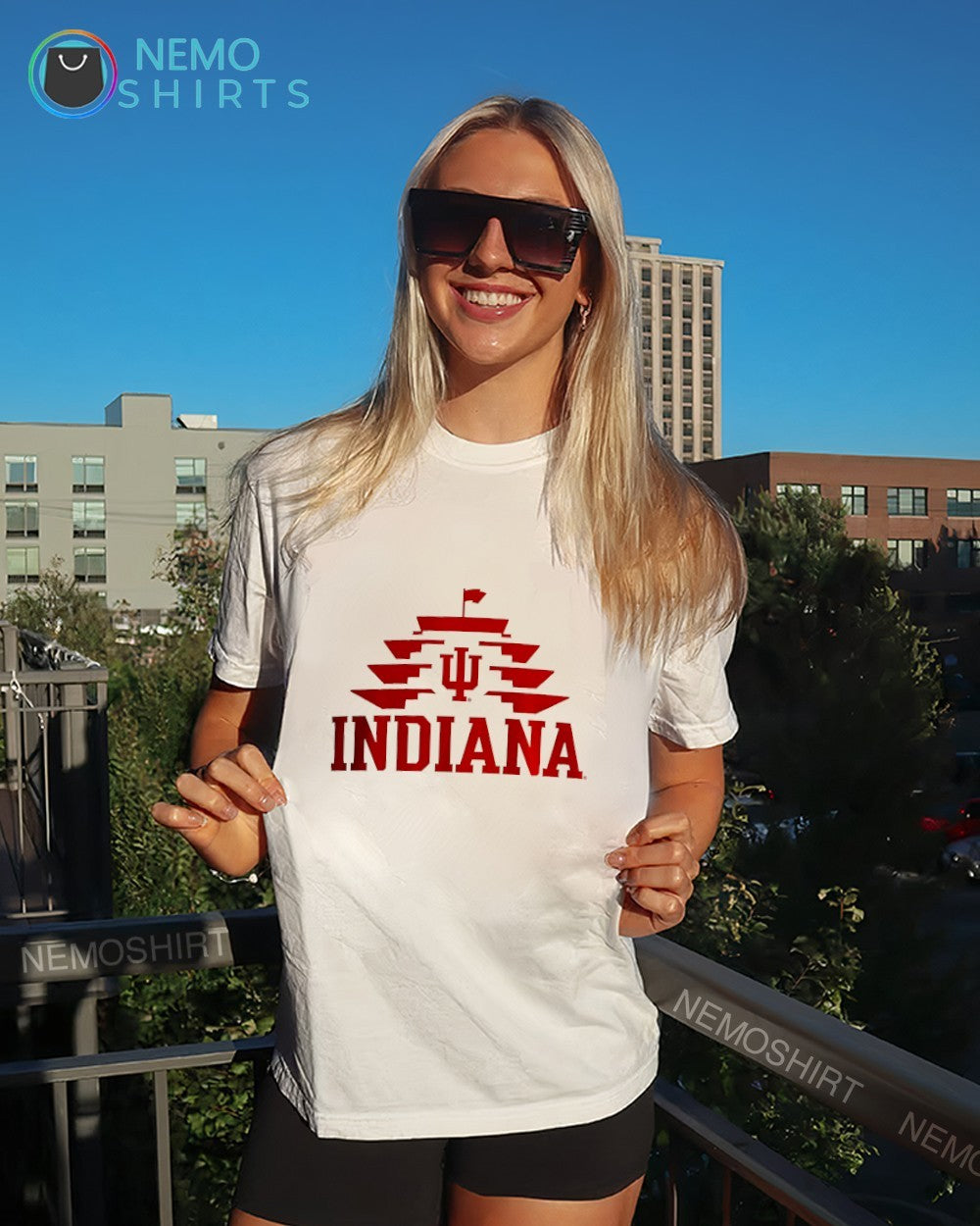 Indianapolis Motor Speedway and Indiana Hoosiers logo shirt