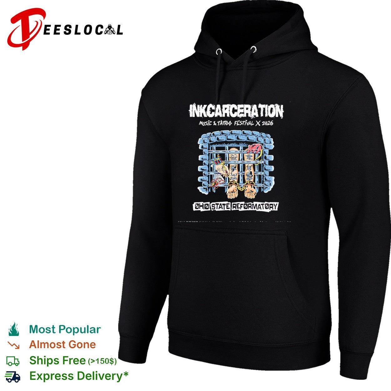 Inkcarceration 2026 Music and Tattoo Festival Ohio State Reformatory shirt