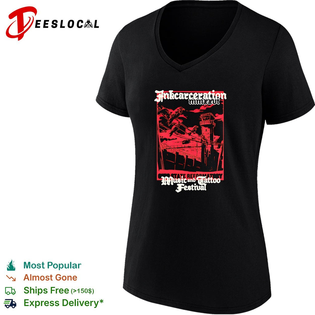 Inkcarceration Music and Tattoo Festival Ohio State Reformatory raven tower shirt