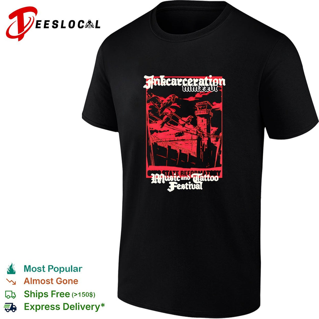 Inkcarceration Music and Tattoo Festival Ohio State Reformatory raven tower shirt