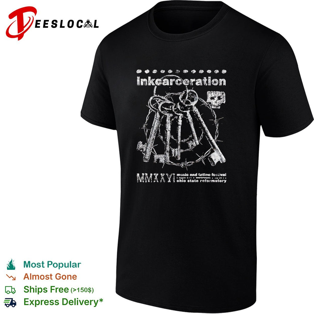 Inkcarceration Music and Tattoo Festival Ohio State Reformatory rusty keys shirt