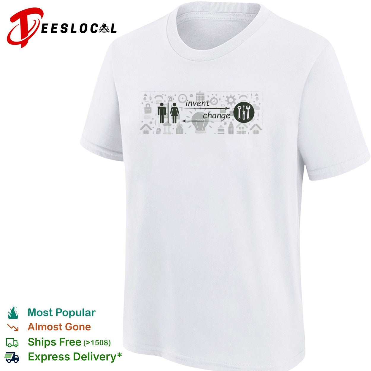 Invent Change science engineering tools graphic shirt