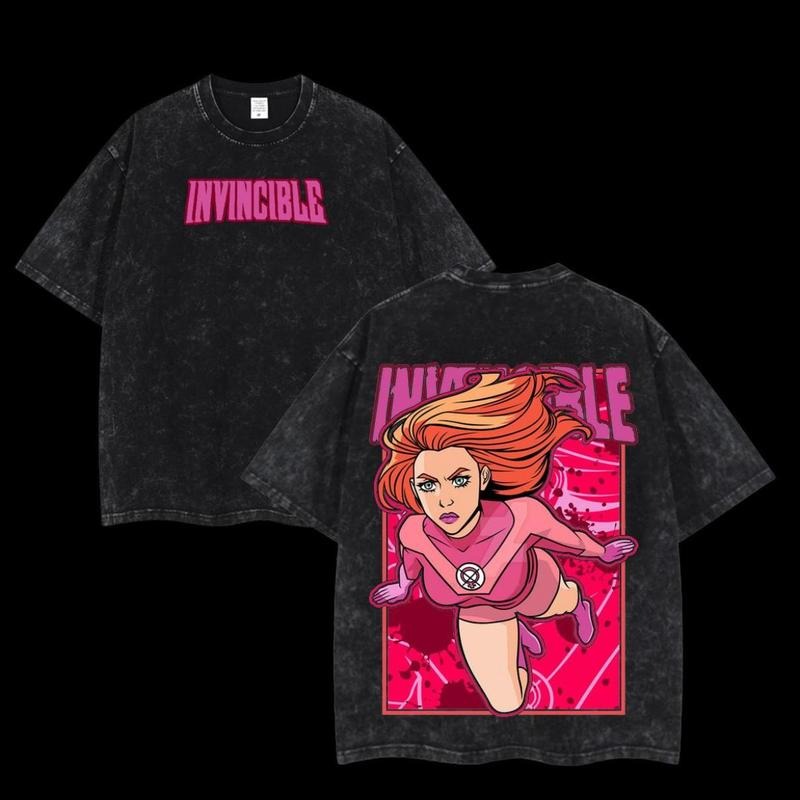 Invincible War "Atom Eve" 2 Sides Wash T-Shirt, Comics Wash Shirt ,Entertainment Earth T-Shirt, Casual Style, Go-To...