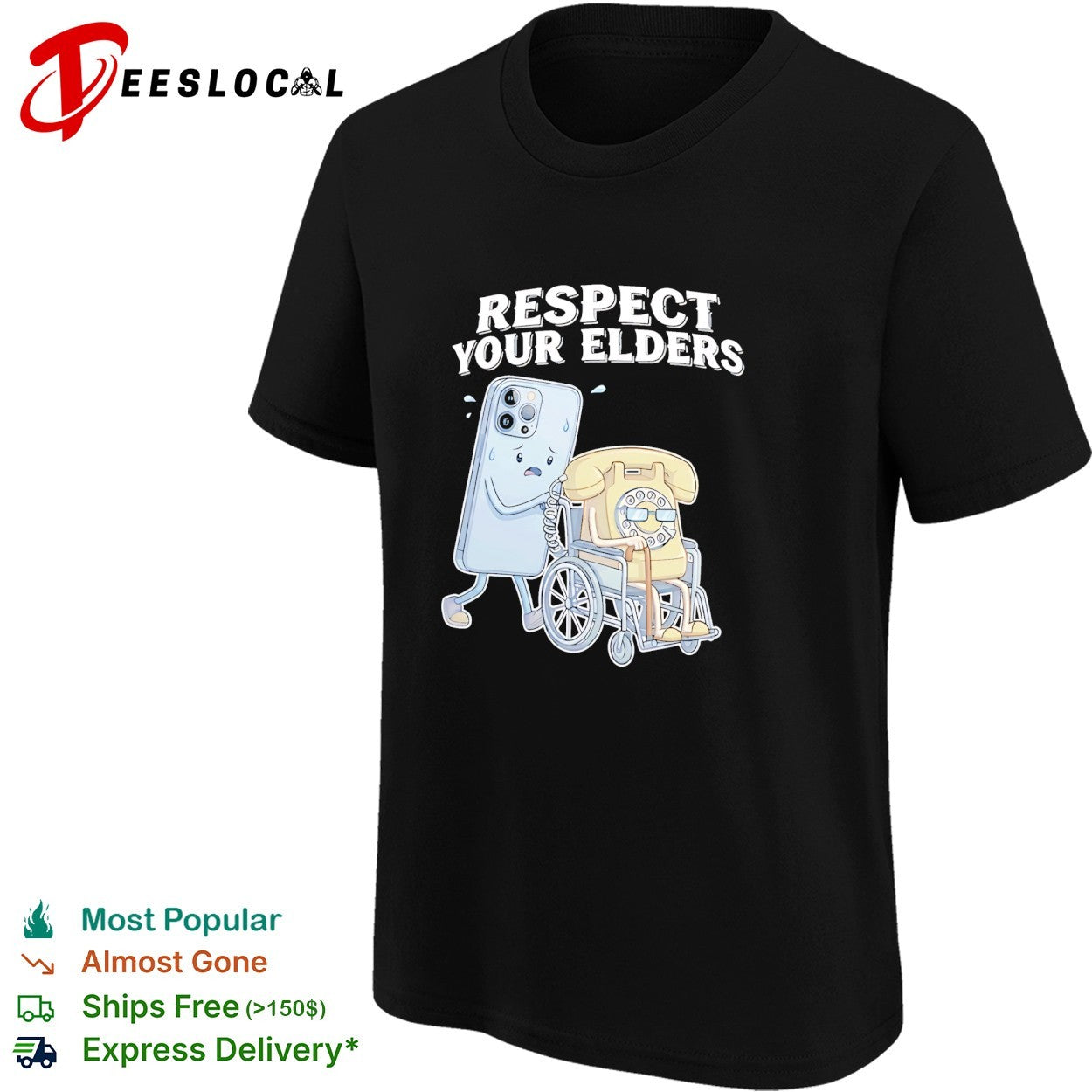 Iphone and rotary telephone respect your elders vintage shirt