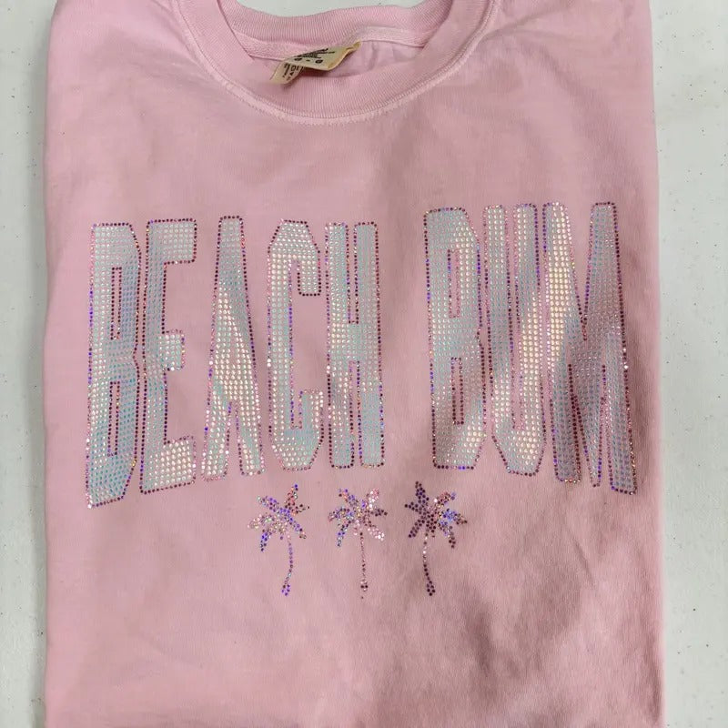 Iridescent Beach Bum Spangled Comfort Colors T-Shirt Hoodie, Sweatshirt | CiraTrend.com