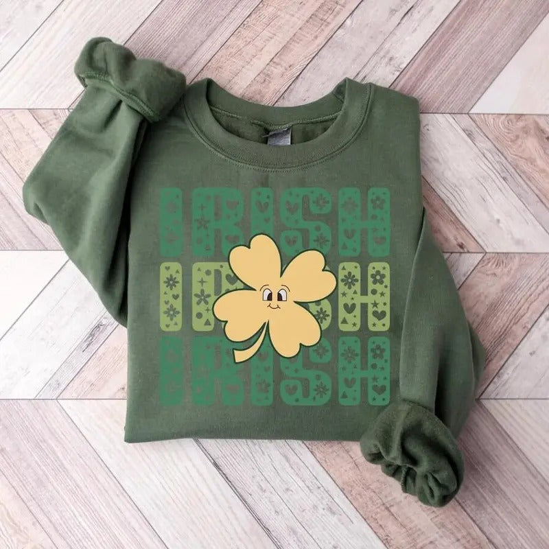 Irish Shamrock Tshirt Sweatshirt, Irish Shamrock Shirt, Irish Shirt, Lucky Shirt, Happy Shamrock Shirt, Irish Day Gift,...