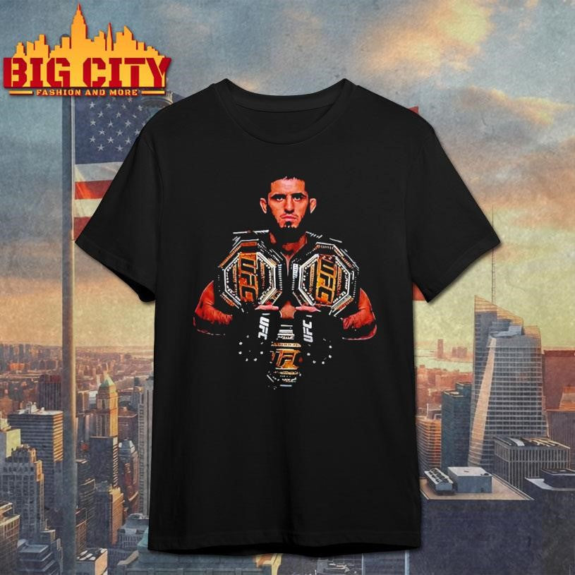 Islam Makhachev double UFC Champions belts 2025 shirt