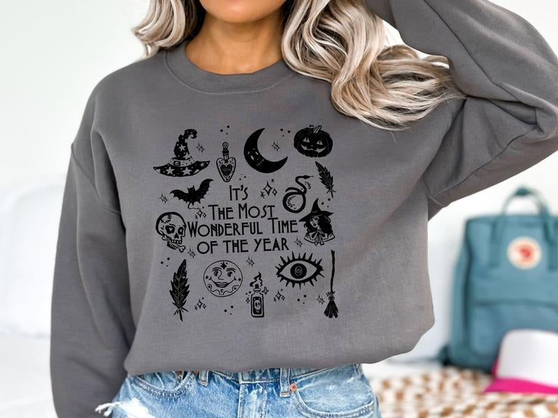 It is the Most Wonderful Time of the Year Sweatshirt in Charcoal Color T-Shirts, Hoodie | CiraTrend.com