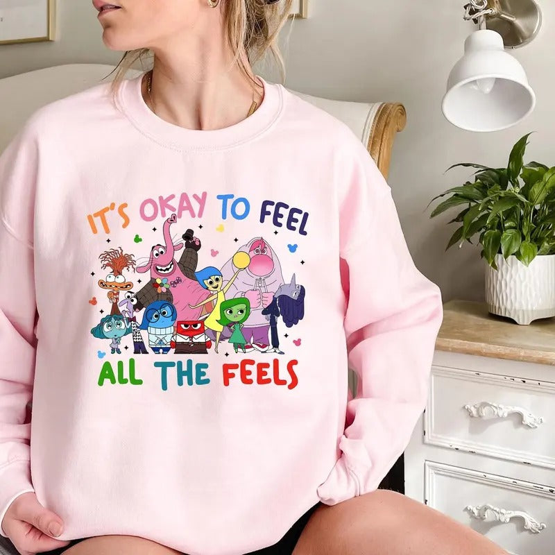 It's Okay To Feel All The Feels Sweatshirt Tshirt, Inside Out Shirt, Speech Therapy Shirt Hoodie | CiraTrend.com